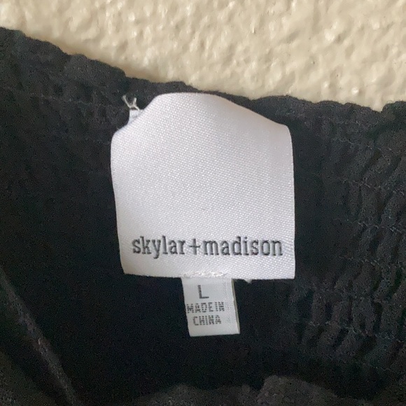 Skylar + Madison Tie Front Crop Festival Tank Black Large - Picture 12 of 13